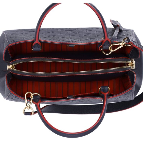 Louis Vuitton Montaigne MM Monogram Empreinte Handbag M42746 Marine Rouge - Picture 9 of 9
